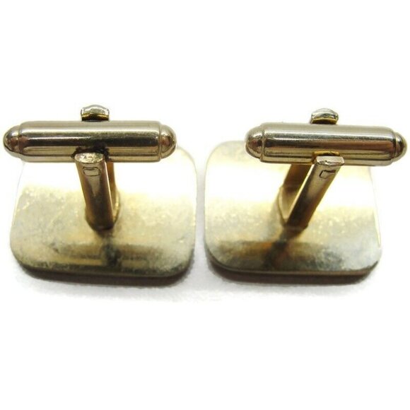 Cufflinks Gold Tone Weave Pattern Tux Shirt Dress Suit Vintage - Picture 5 of 6